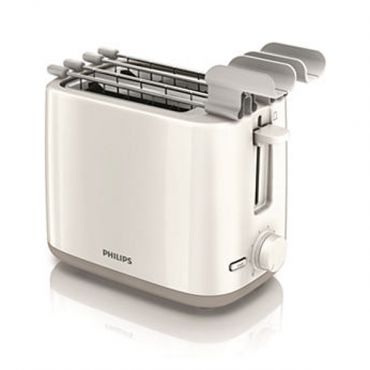 Philips Daily Collection Toaster HD2597/00 2 slot Compact White beige Reheat, sandwich rack
