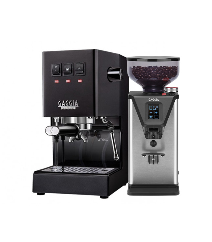 Gaggia Classic Pro E24 Thunder Black & Gaggia MDF 55