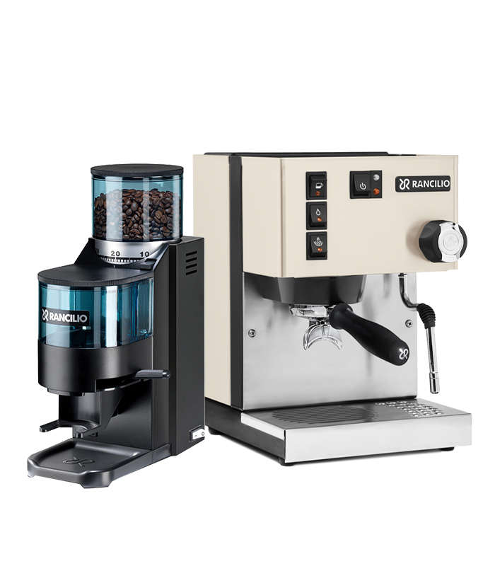 Rancilio Silvia V6 White & Rancilio Rocky D Black