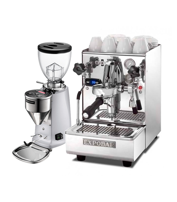Expobar Brewtus IV Leva Multiboiler Vibration Pump & Mazzer Mini Model A